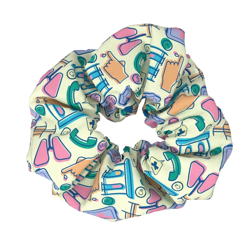 Women's Nurse Themed Cloth Headband Medical Hair Tie Heart Multi-Color