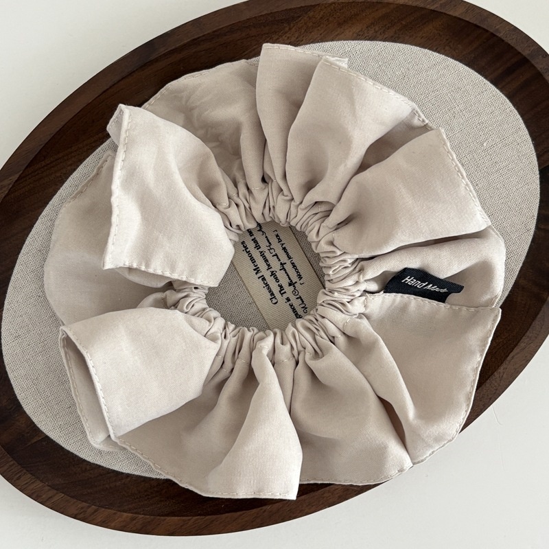 Women's Fabric Flower Bud Low Ponytail Elastic Hair Tie Pure Color