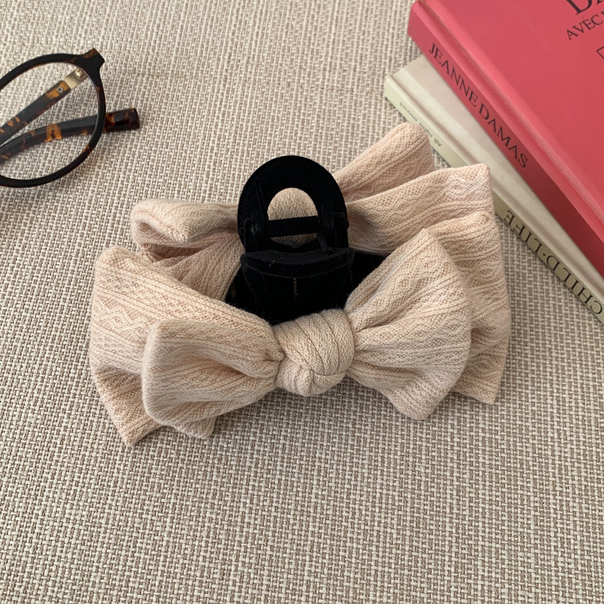 Women's Retro Knitted Bow Hair Claws & Ties Autumn Winter Beige Red Accessories