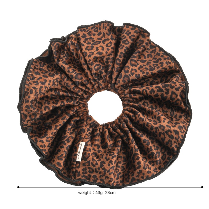 Women's Sexy Velvet Double Layer Elastic Scrunchie Leopard Print