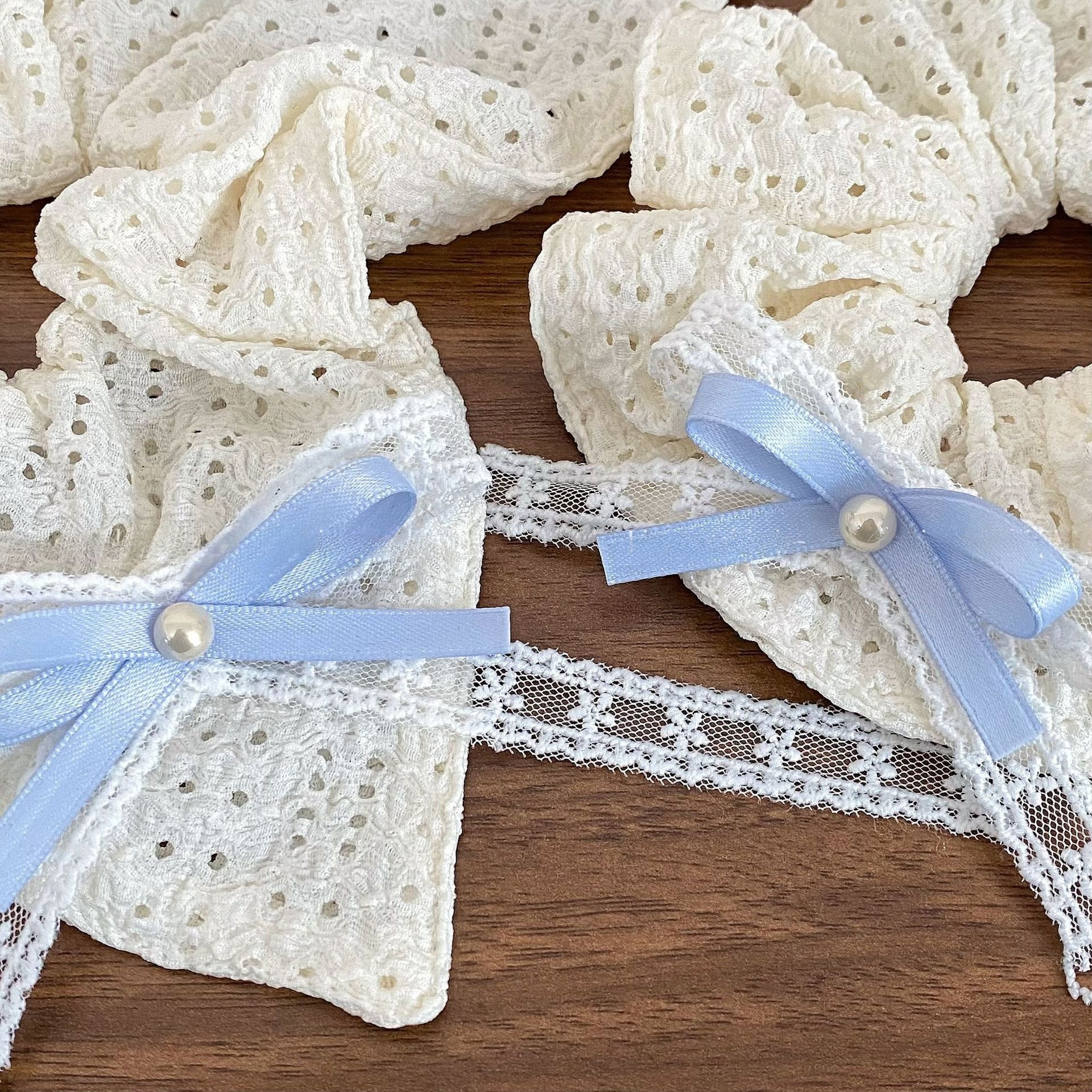 Women's Comfortable Soft Lace Hair Tie For Daily Wear Elegant Bow Knot