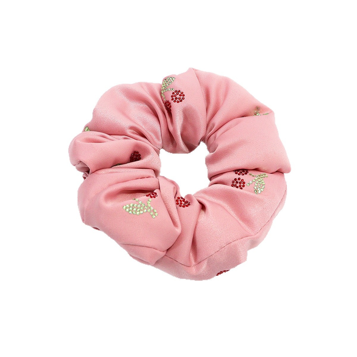 Girls School Uniform Ponytail Hair Tie Cloth Rhinestone Cherry Grid