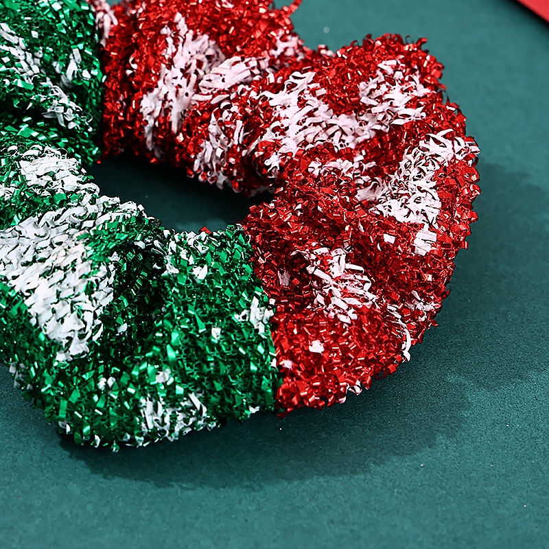 Women's Winter Cloth Scrunchie Christmas Snowflake Splicing Pattern