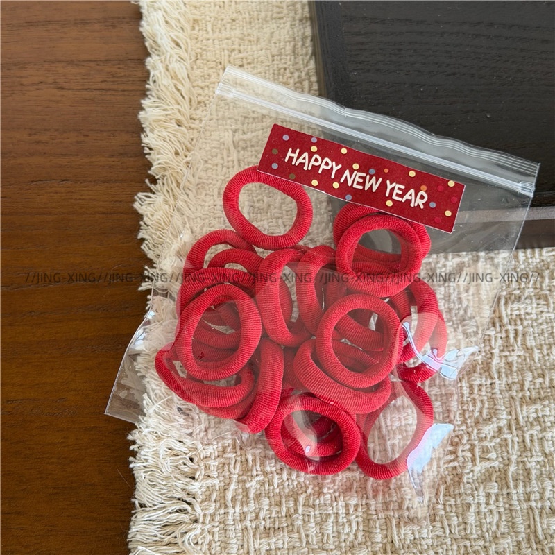 Women's Festive Elastic Cloth Hair Bands Red Solid Camo Leopard