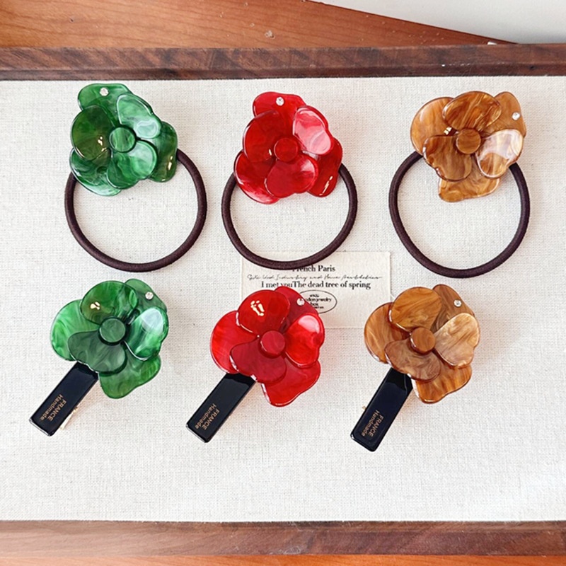 Girls No Damage Acetate Elastic Hair Tie Rose Flower