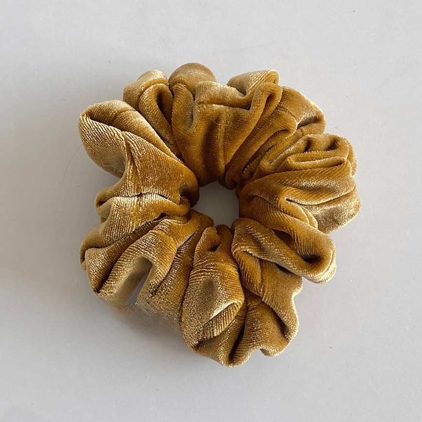 Women's Vintage Velvet Ponytail Scrunchie Solid Red Blue Yellow