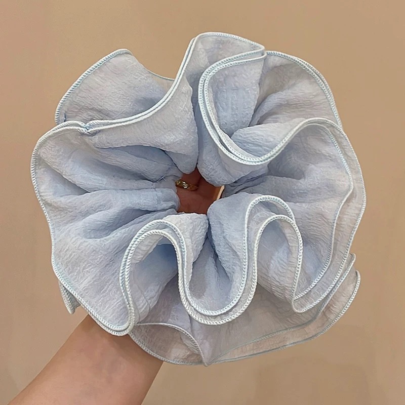 Women's Elegant Cute Pleated Cloth Hair Tie for Holiday Solid Color