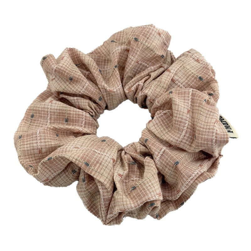 Women's Retro Cloth Hair Tie For Spring Styling Pink Green Plaid
