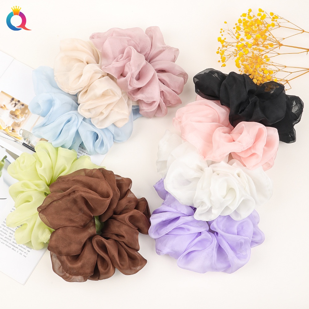 Women's Simple Daily Pleated Cloth Hair Scrunchie Solid Color
