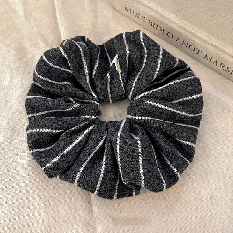 Women's Simple Striped Cloth Hair Tie, High Elasticity Ponytail Holder