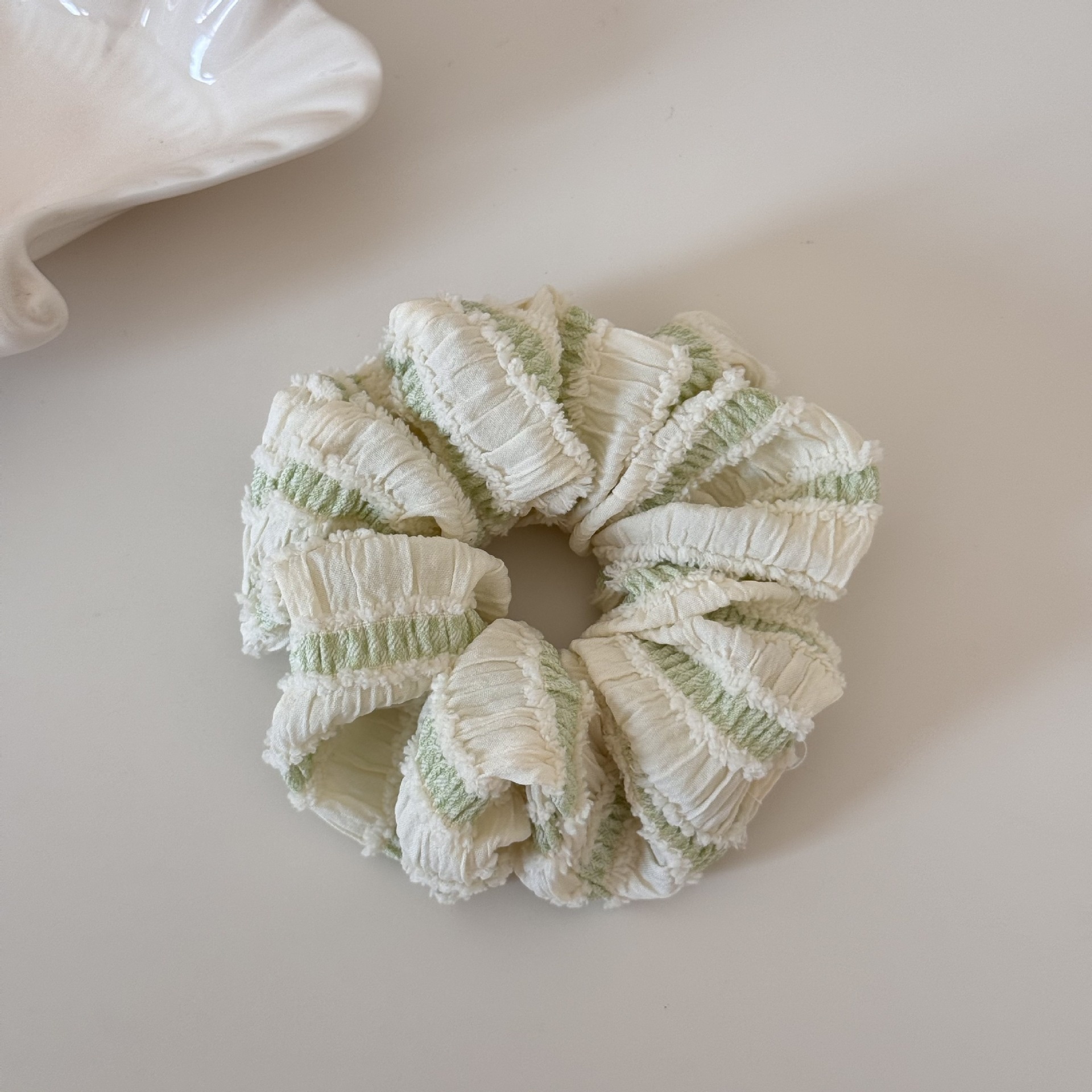 Women's Sweet Daily Soft Plush Polyester Hair Tie Yellow Color Block