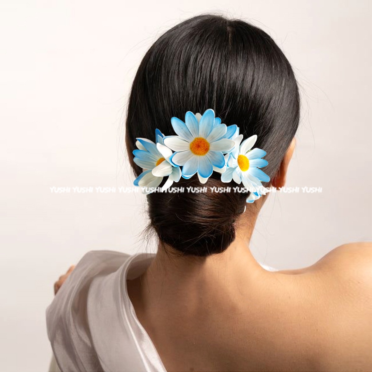 Women's Bohemian Sunflower Daisy Spiral Hair Ties Pastoral Style Floral Bands