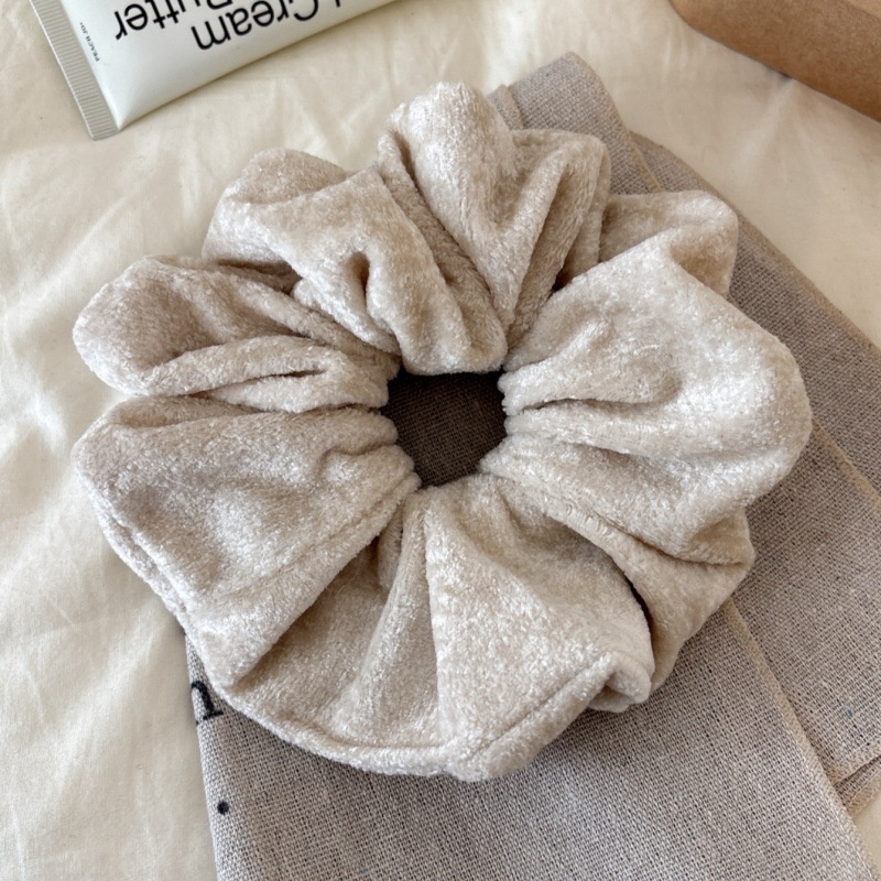 Women's Retro Flannel Hair Tie For Autumn & Winter Solid Black