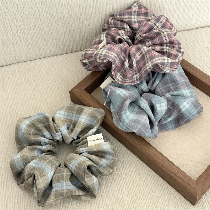 Women's Preppy Cloth Hairband All-Season Retro Hair Tie Plaid