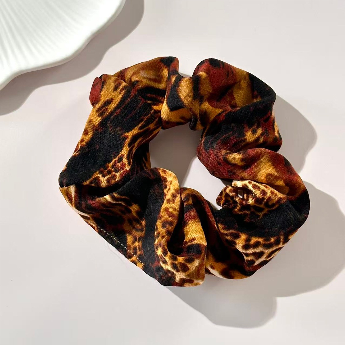 Women's Retro Snakeskin Large Elastic Hairband Fabric Hair Tie Accessory