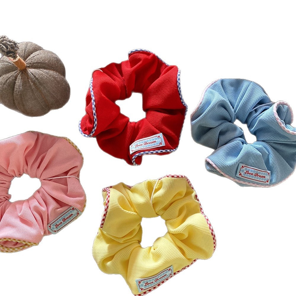 Women's Sweet Cloth Spring Hair Tie Rubber Band Colorful Pink Red Blue Yellow