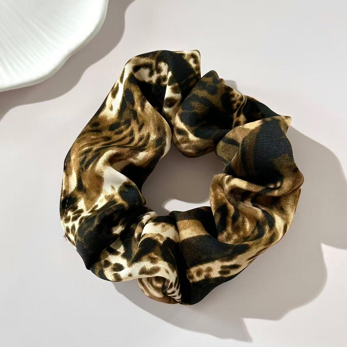 Women's Retro Snakeskin Large Elastic Hairband Fabric Hair Tie Accessory