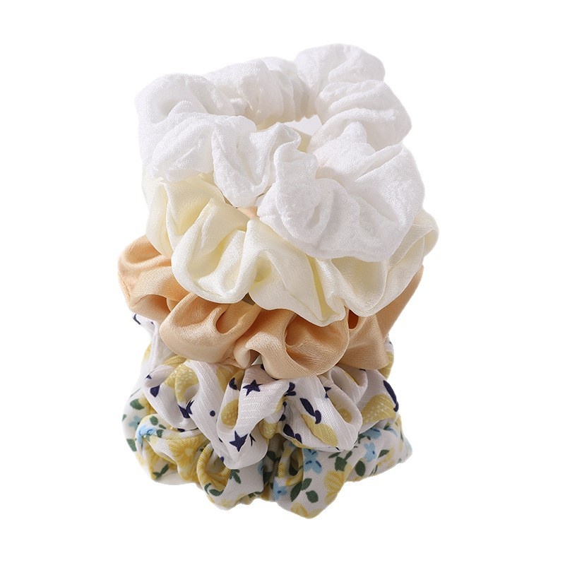 Women Girls Summer 5Pcs Cloth Hair Bands Dopamine Colorful Fruit Floral