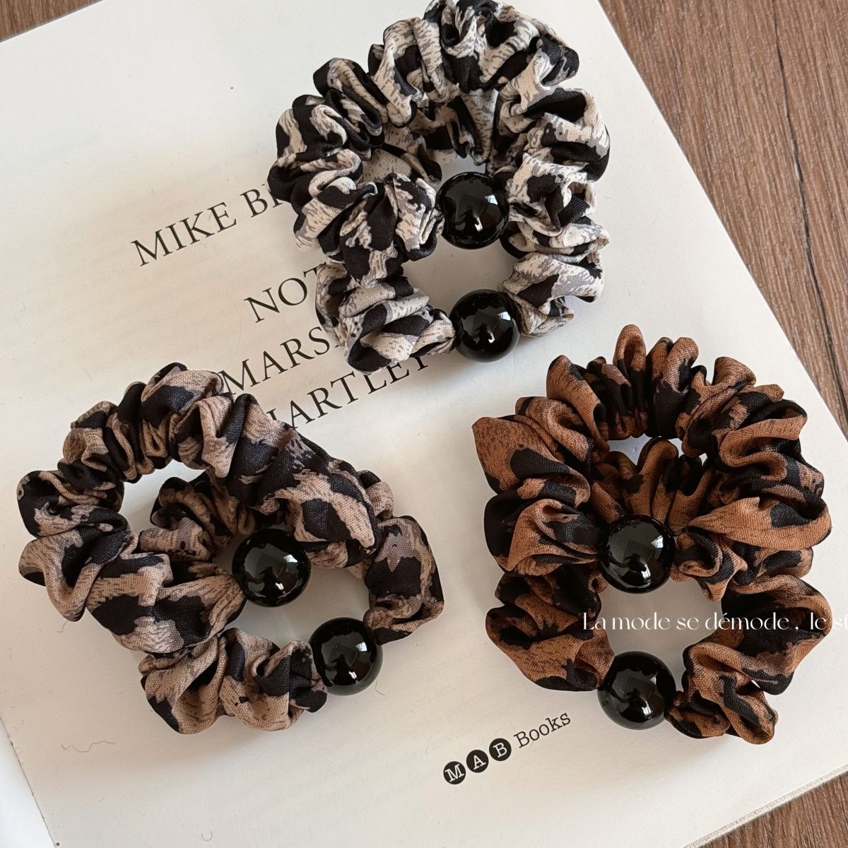 Women Girls Retro Leopard Print Elastic Hair Ties High Elasticity Cloth Bands