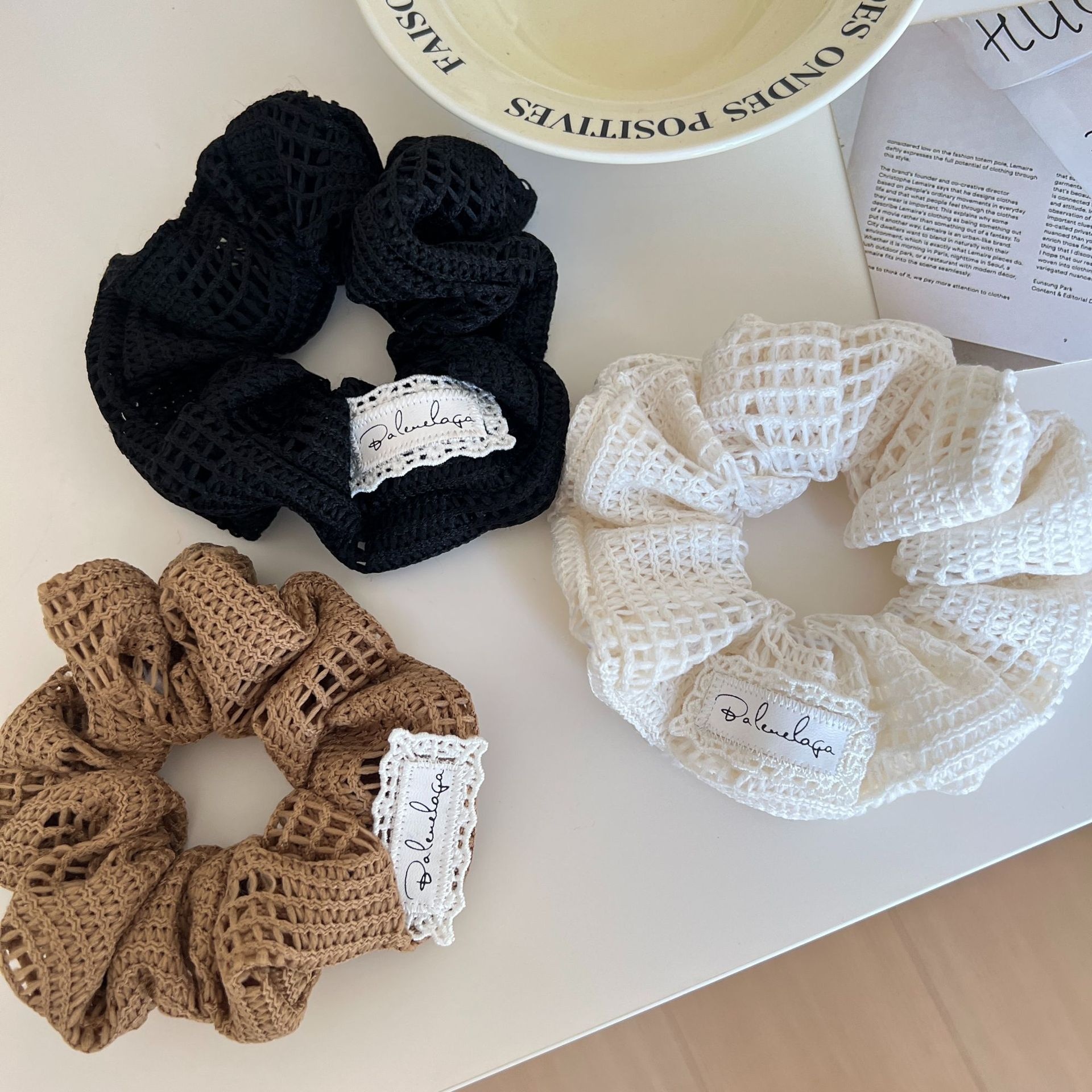 Women's Face-Slimming Extra Large Cloth Bun Scrunchie Solid Color