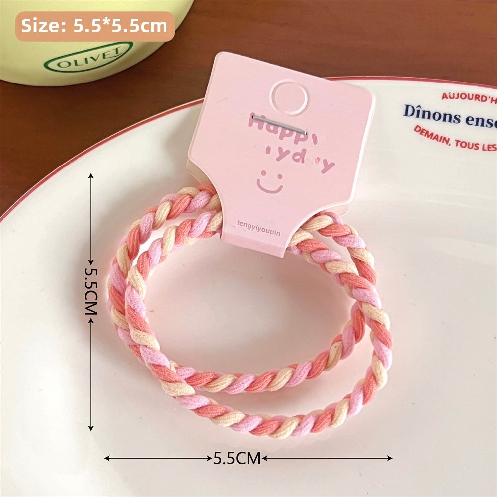 Girls High Elastic Rubber Ponytail Holder Hair Tie Colorful Fresh