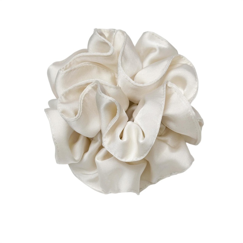 Women Shiny Satin Pleated Scrunchies Elegant Hair Ties Autumn Ponytail Ring