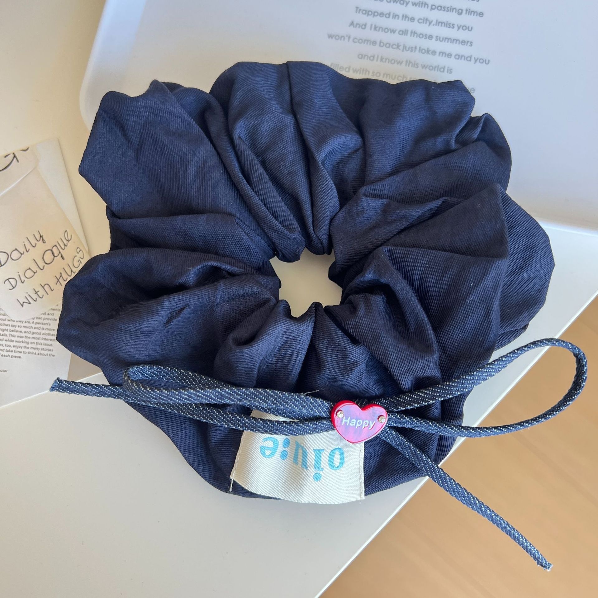 Women's Daily Commute Bowknot Cloth Hair Band Navy Blue Solid Color