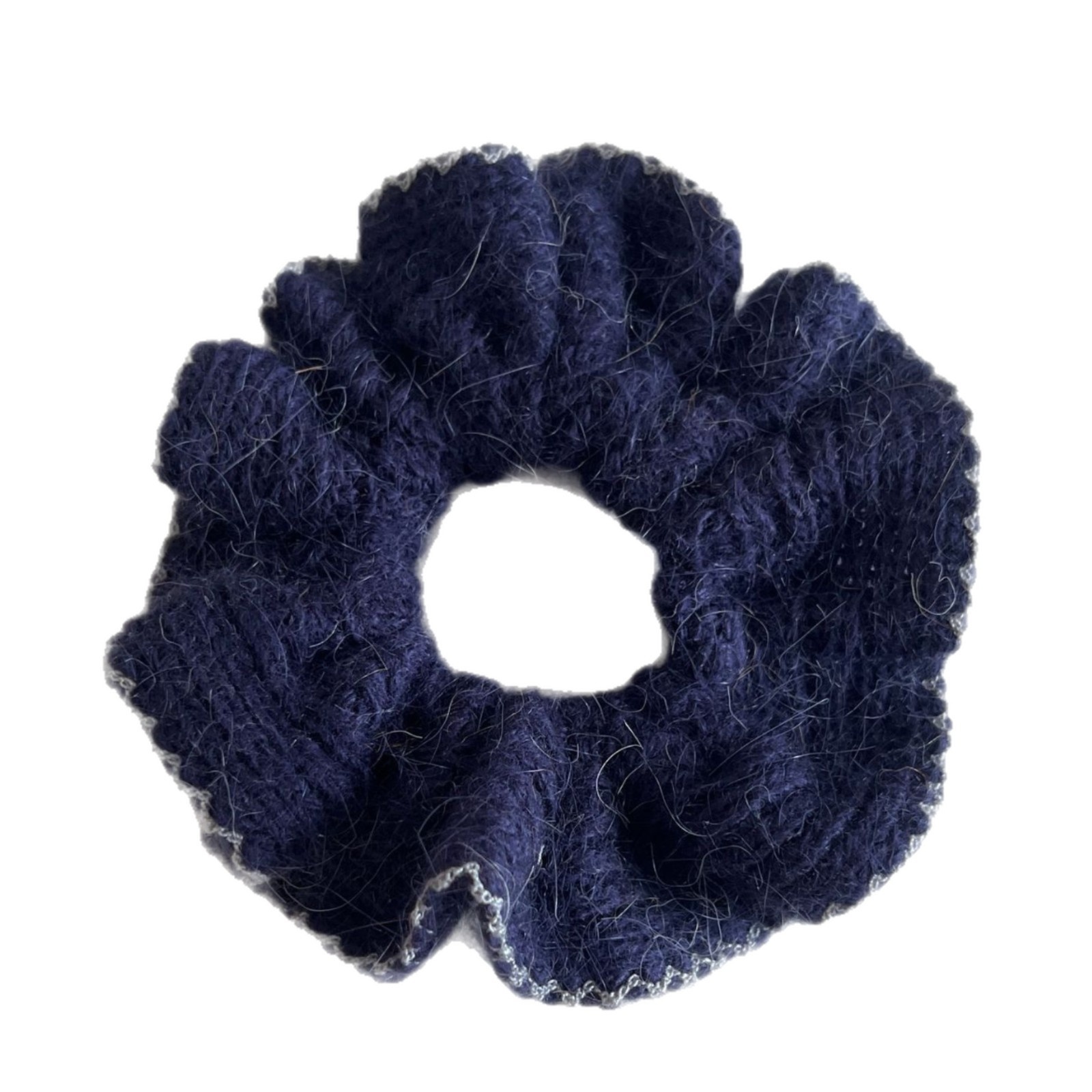 Women's Heavy Knit Double Layer Elastic Bun Headband Solid Blue