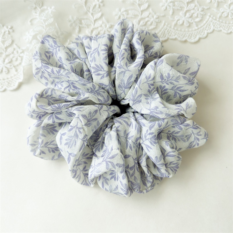 Women's High Elasticity Cloth Bun Hair Scrunchies Ink Painting Print