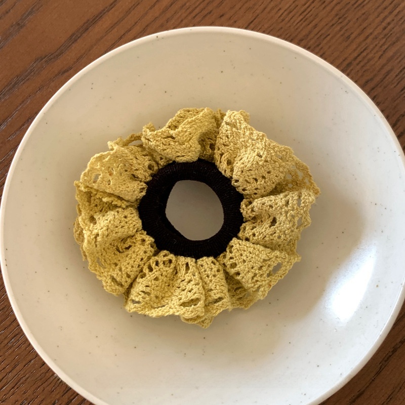 Women's Elegant Lace Hair Tie in Light Blue, Solid Color Spring Accessory