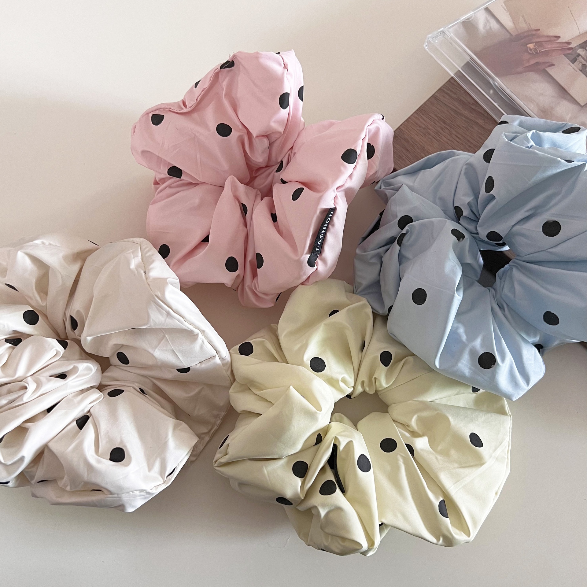 Women's Soft Cloth Multifunctional Large Bow Hair Tie Casual Summer Polka Dots