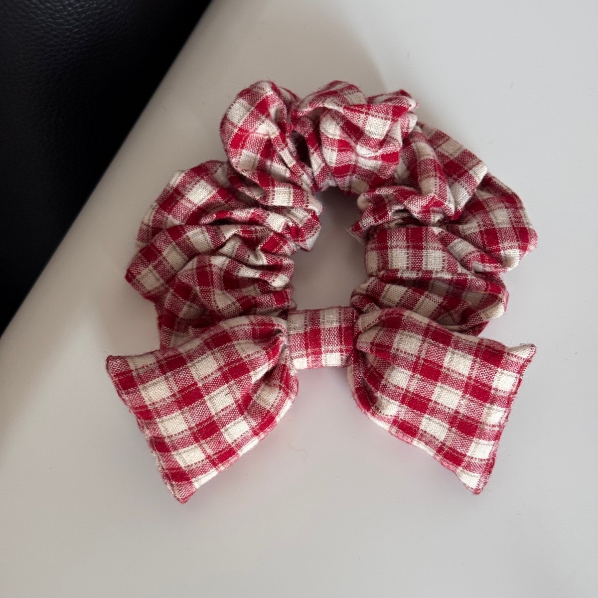 Women's Daily Cotton Bowknot High Elasticity Hair Tie Scrunchie Plaid