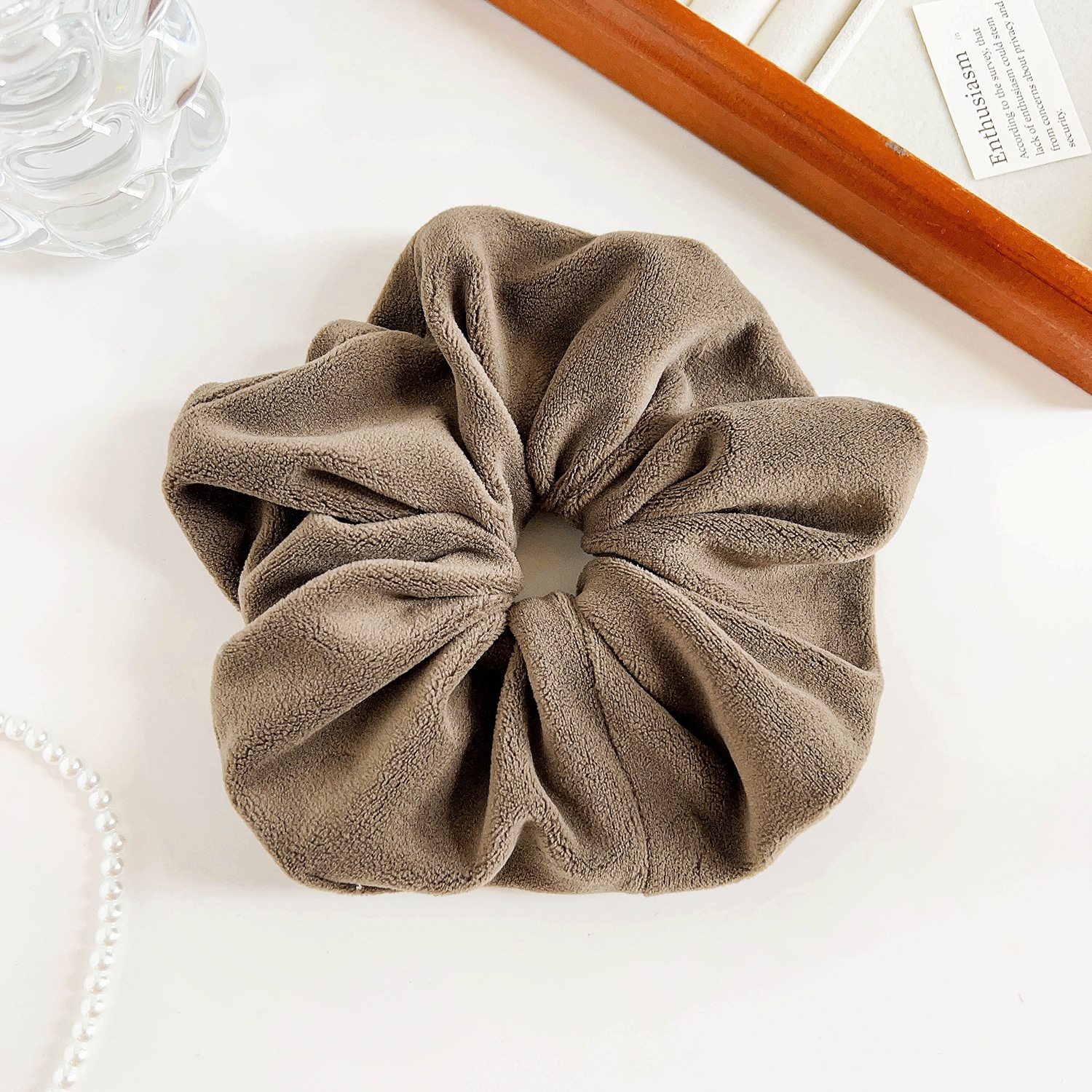 Women's Retro Velvet Hair Ties Autumn Winter Plush Knit Scrunchies