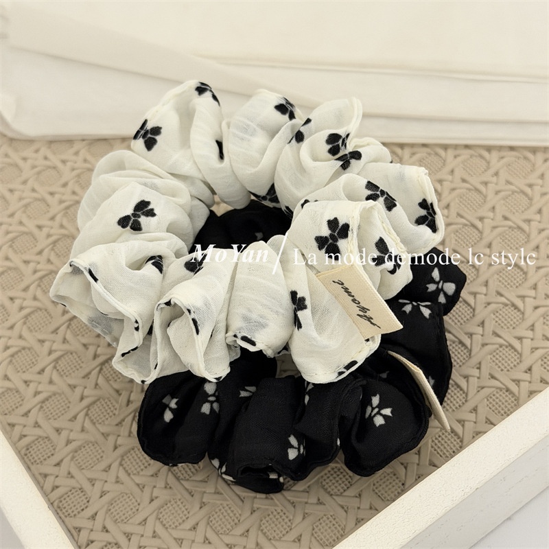Women Girls Daily Elastic Cloth Bowknot Hairband Butterfly Black White