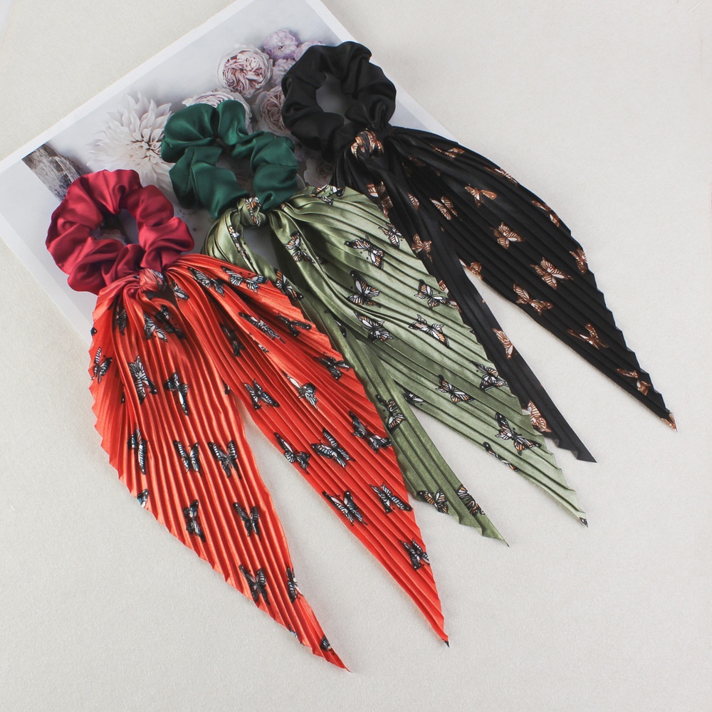 Women's Summer Cloth Tail Knot Elastic Hair Tie Cartoon Polka Dots