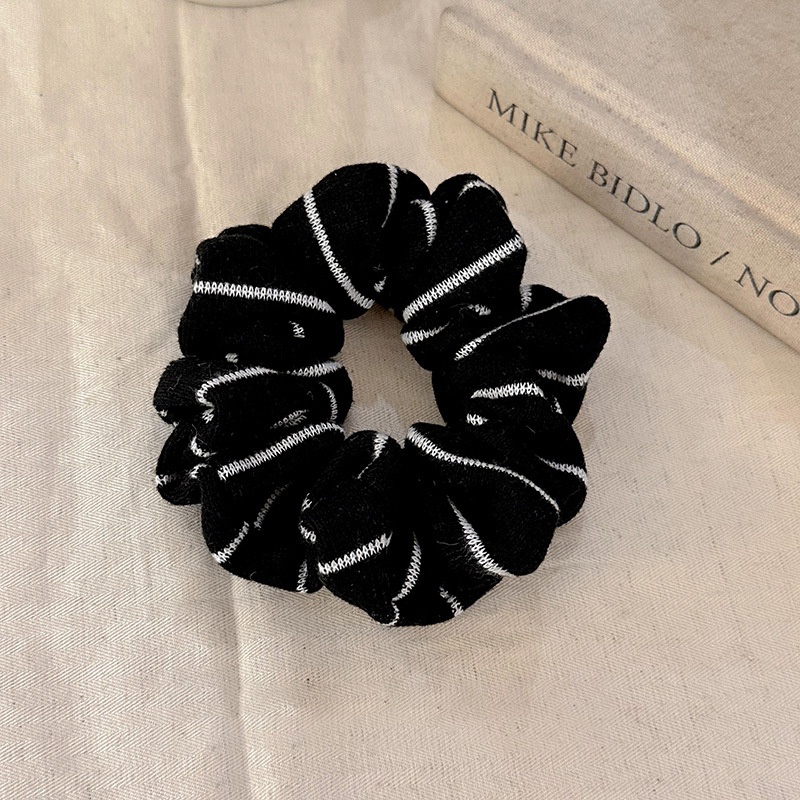 Women's Simple Striped Cloth Hair Tie, High Elasticity Ponytail Holder