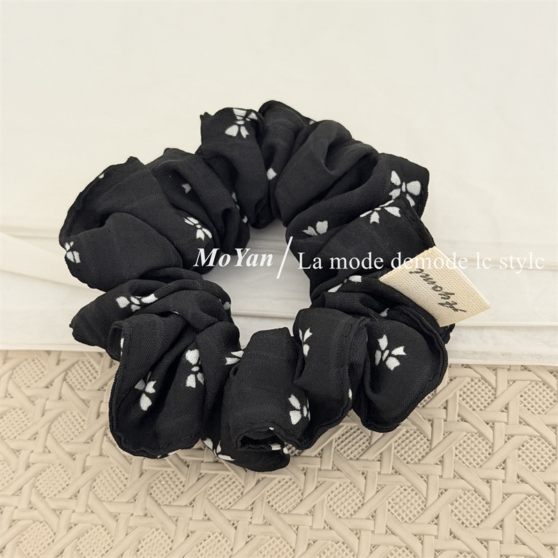 Women Girls Daily Elastic Cloth Bowknot Hairband Butterfly Black White