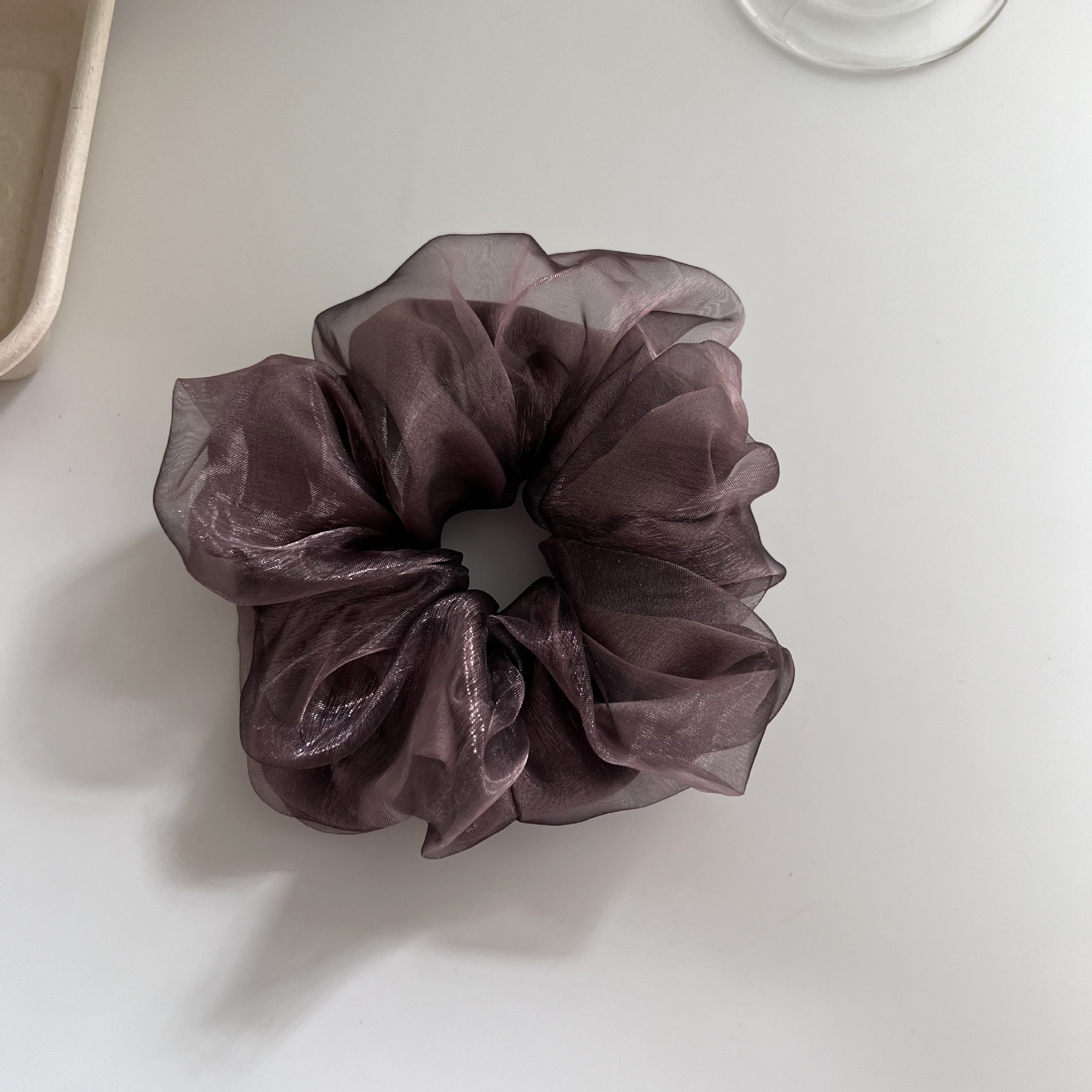 Women's Soft Double Layer Gauze Hairband Multifunctional Hair Tie Solid Colors