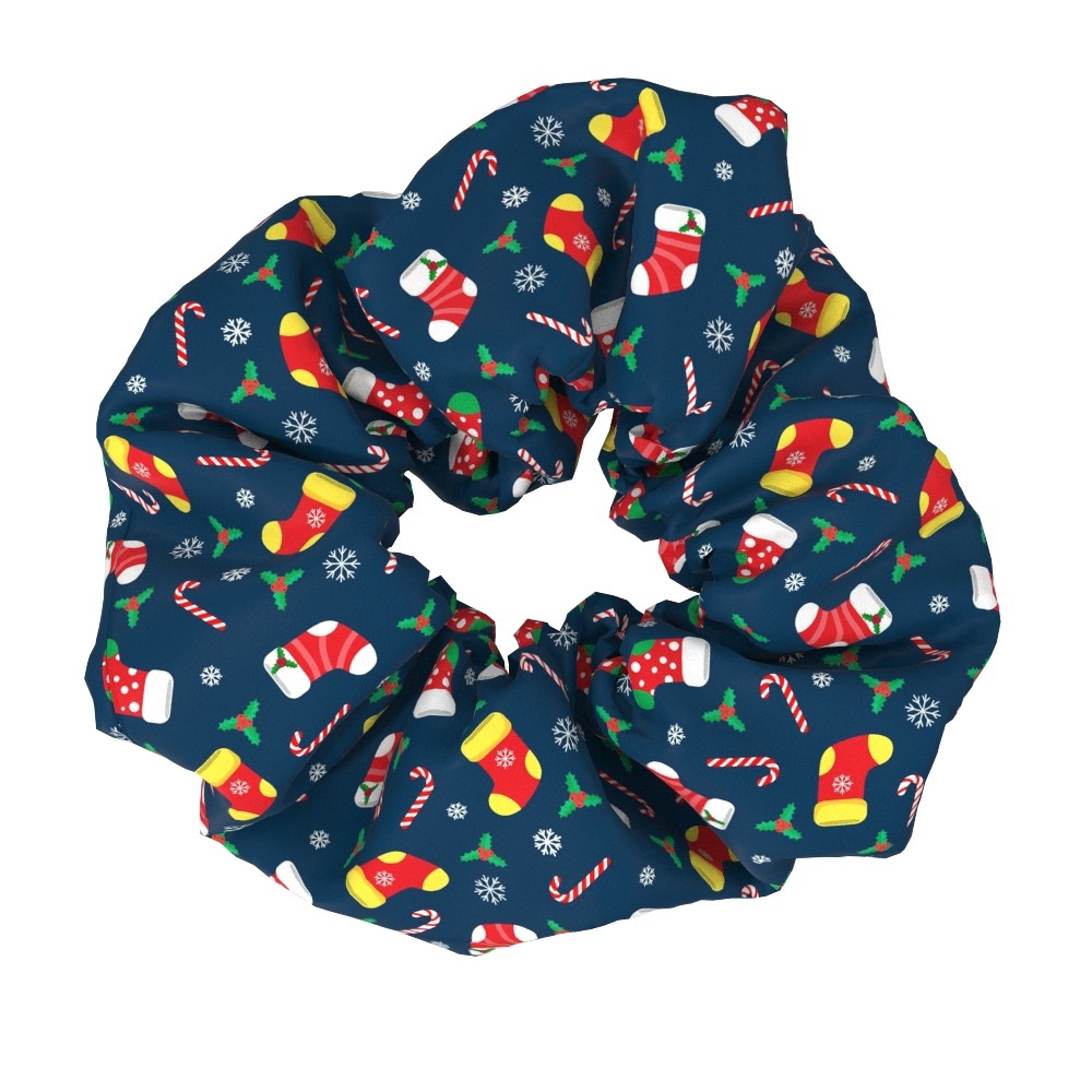 Women's Large Bow Hair Ties Festive Christmas Tree Pattern Cloth Headwear