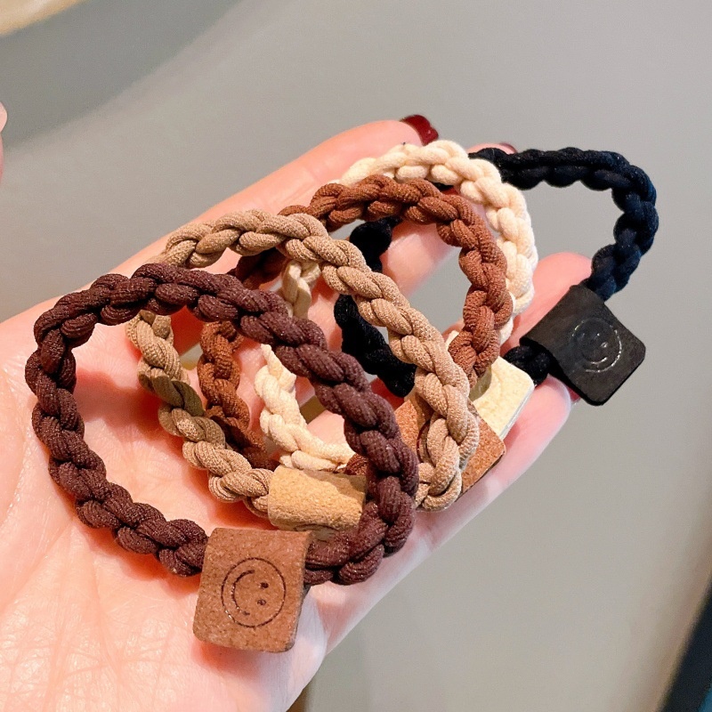 Women's All-Season High Elasticity Cloth Hair Tie Minimalist Smiley Face
