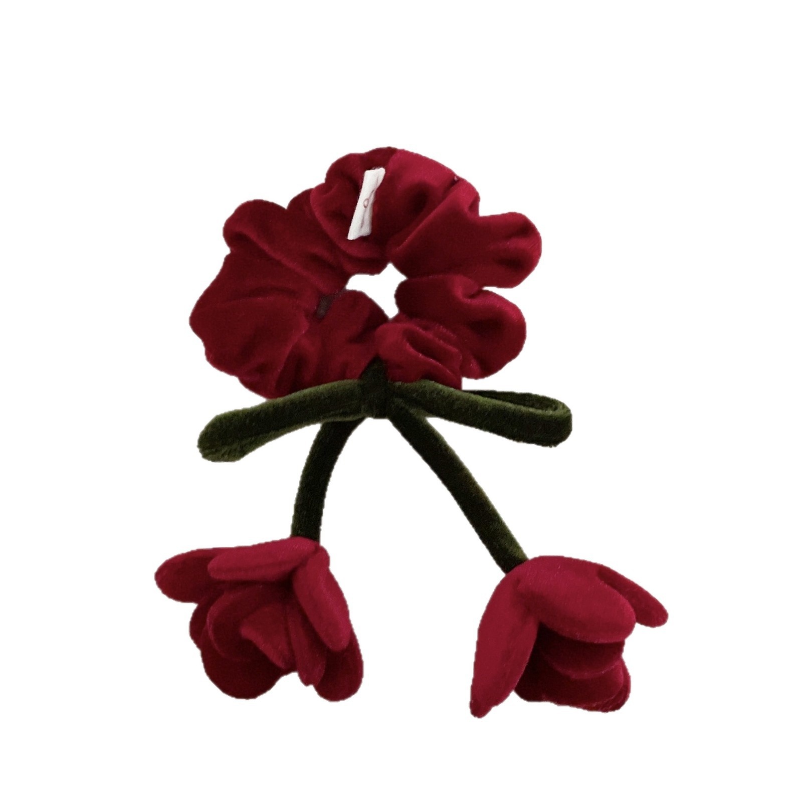 Women's Velvet Big Bow Hair Clip Autumn Winter Red Rose Hairband