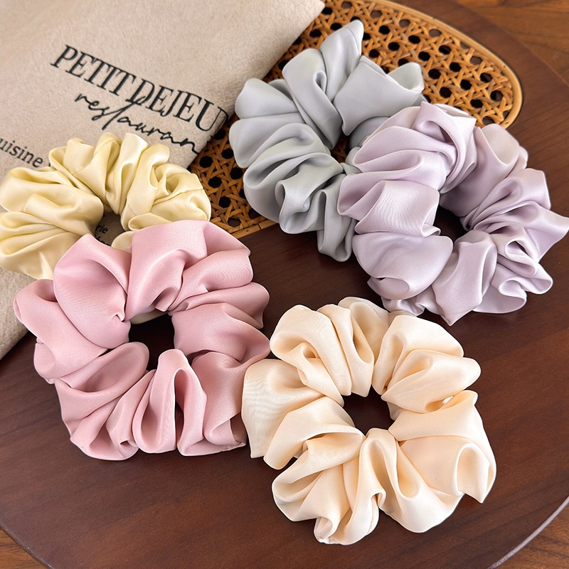 Women's Romantic Cloth Hair Scrunchie For All Seasons Solid Color