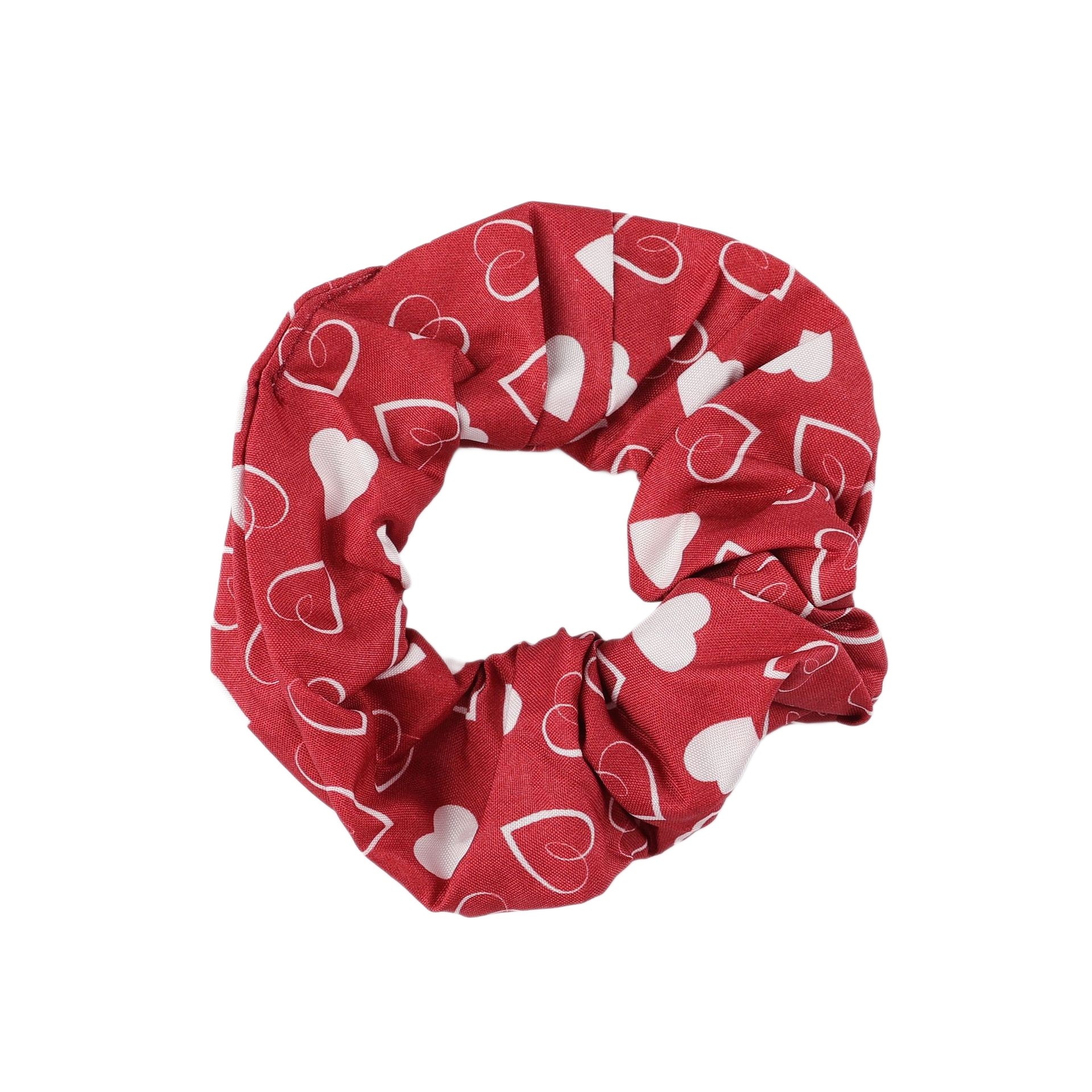 Women's Valentine's Day Heart Printed Satin Hair Scrunchie Hairband