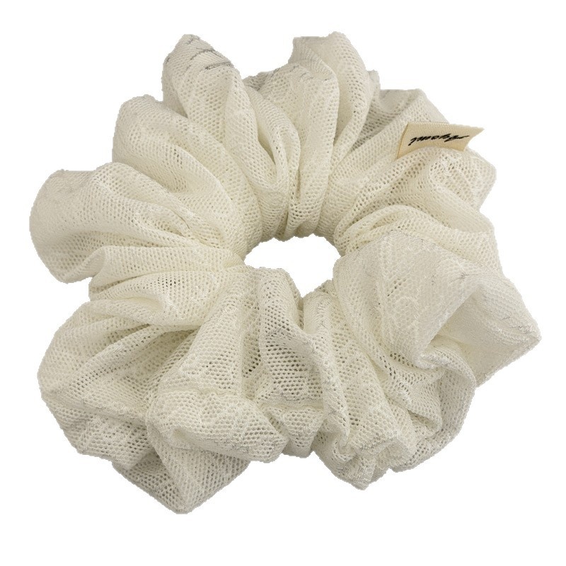 Women's Delicate Lace Floral Hair Tie For Elegant Styling White