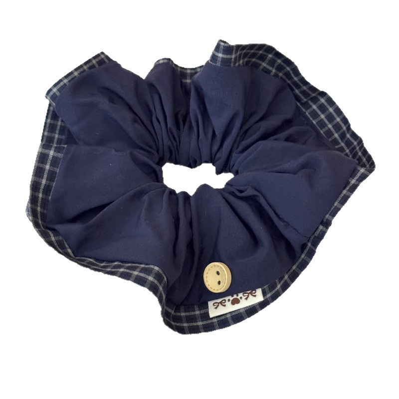 Women's Retro Cloth Scrunchies Casual Hair Ties Coffee Checkered