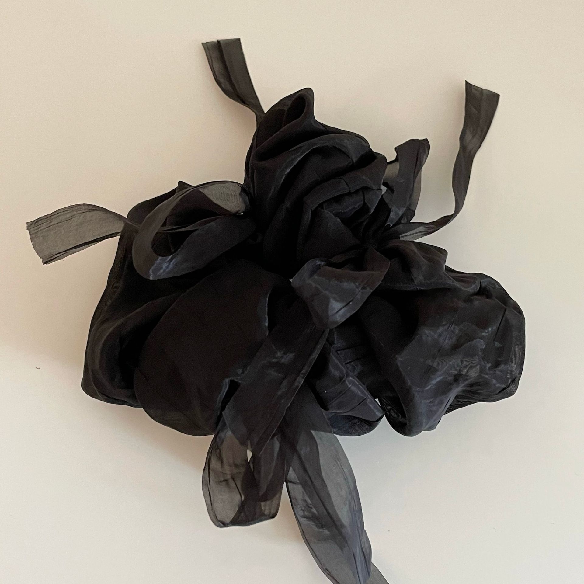 Women's Elegant French Ballet Style Flowy Satin Pleated Big Bow Headband