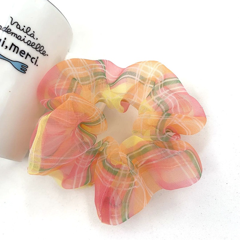 Women's Organza Bow Hair Tie Multi-functional School Hairband Plaid