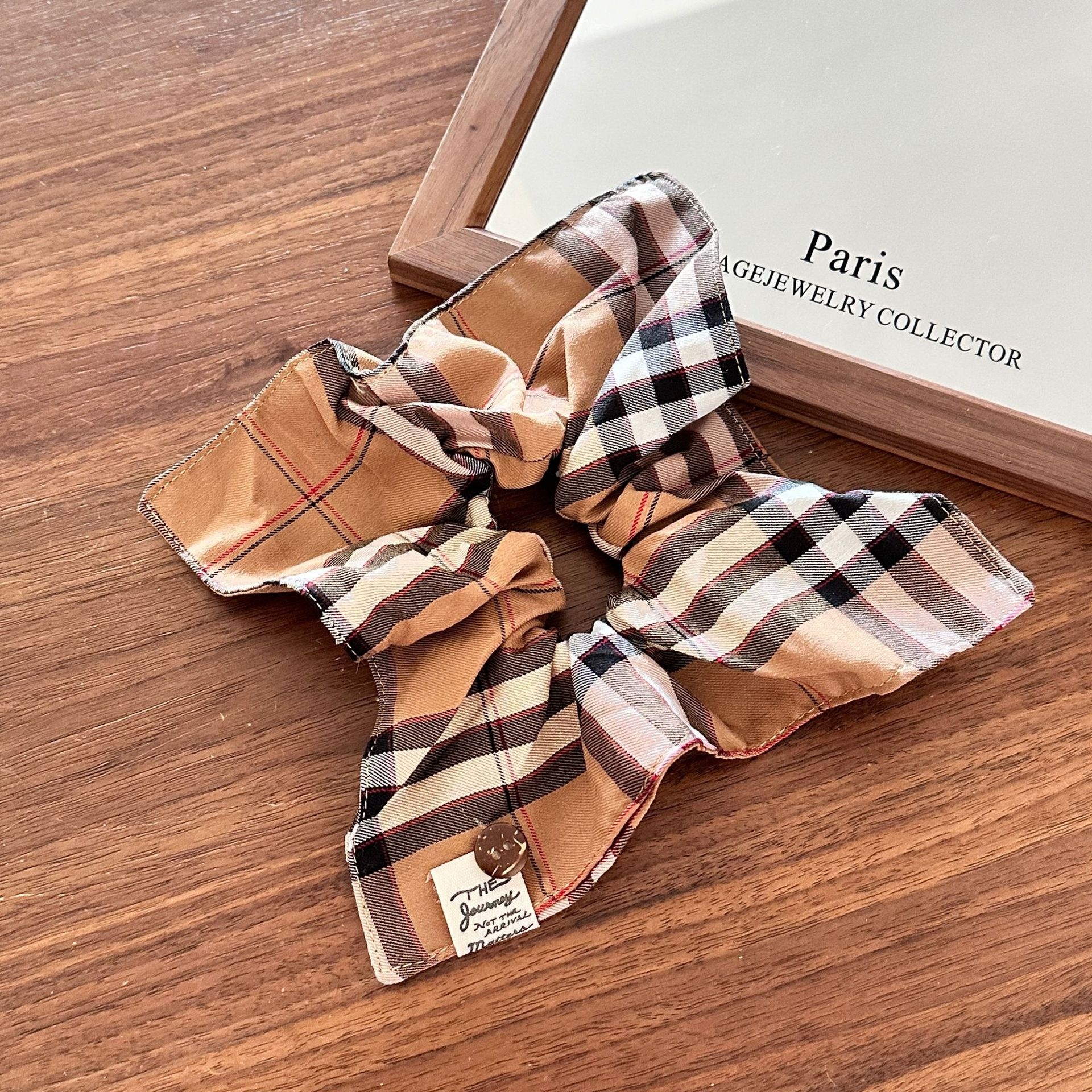 Girls Cloth Scarf Scrunchies Pastoral Fruit Hair Band Rose Red