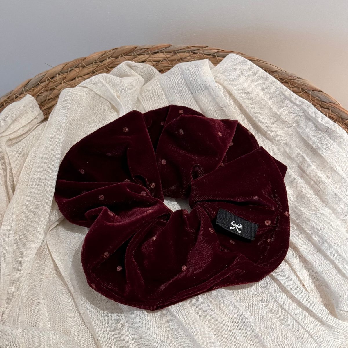 Women's Velvet Polka Dot Sponge Headband Autumn Winter Hair Accessories