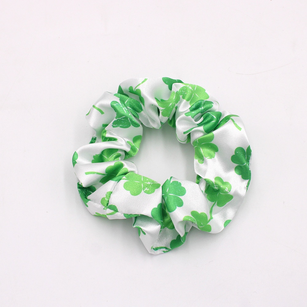 Women's Big Bow Hair Tie Headband Green Shamrock St. Patrick's Polyester